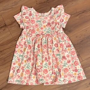 Disney Baby Minnie Mouse 18M Pink Floral Short Sleeve Dress